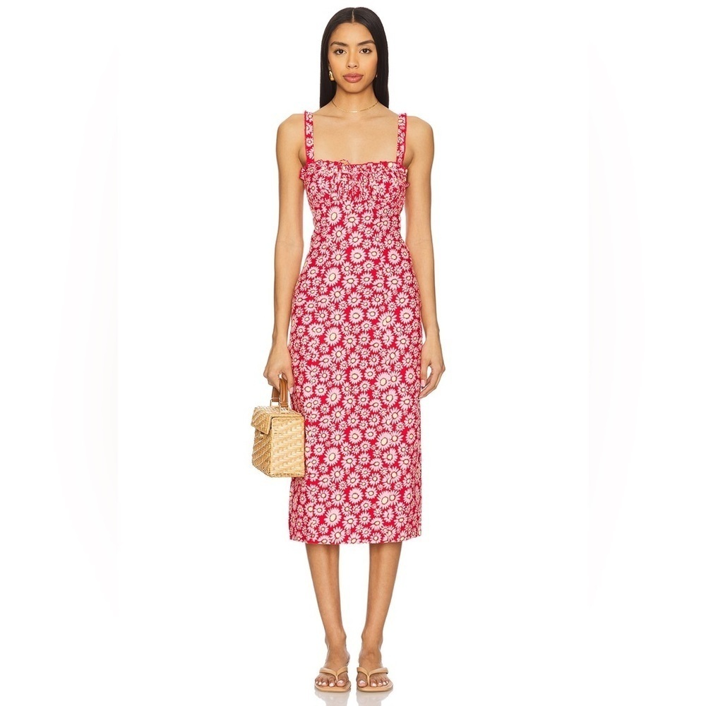 FREE PEOPLE LUCINDA PRINTED MIDI DRESS L B1734